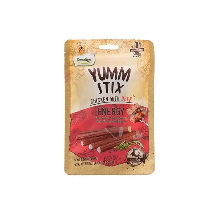 Dentalight Yumm Stick Energy Tavuklu ve Sığır Etli Köpek Ödül Çubuğu 50 Gr