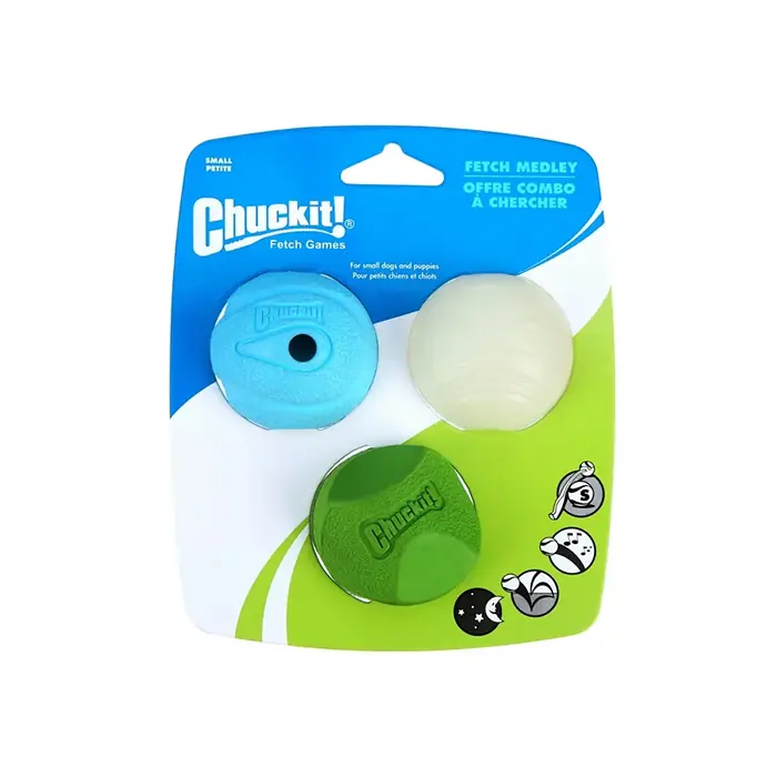 Chuckit! Fetch Medley Gen2 3 Farklı Oyun Topu Köpek Oyuncağı Küçük Boy