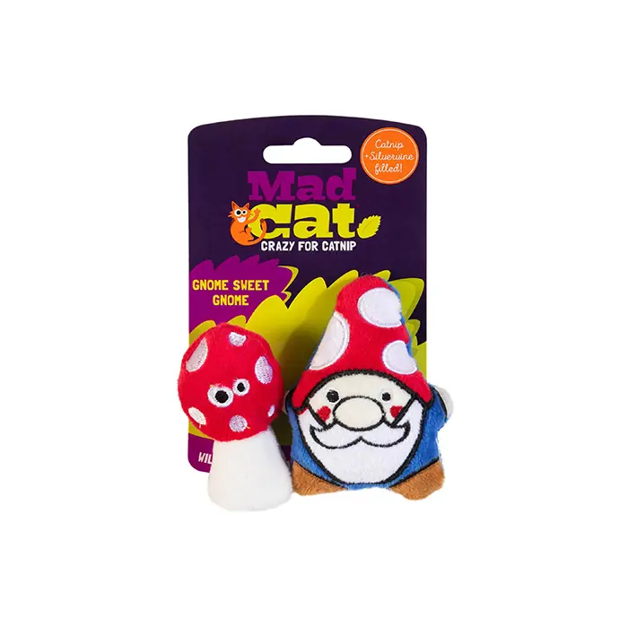 Mad Cat Gnome Kedi Otlu ve Matatabili 2'li Kedi Oyuncağı