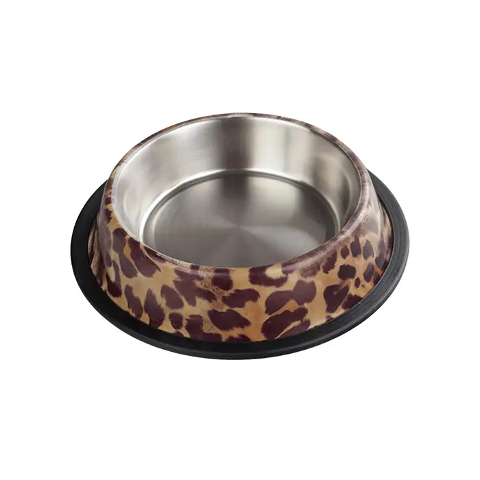 Oripet Leopar 1 Desenli Çelik Mama Kabı 16 Oz 15.5cm
