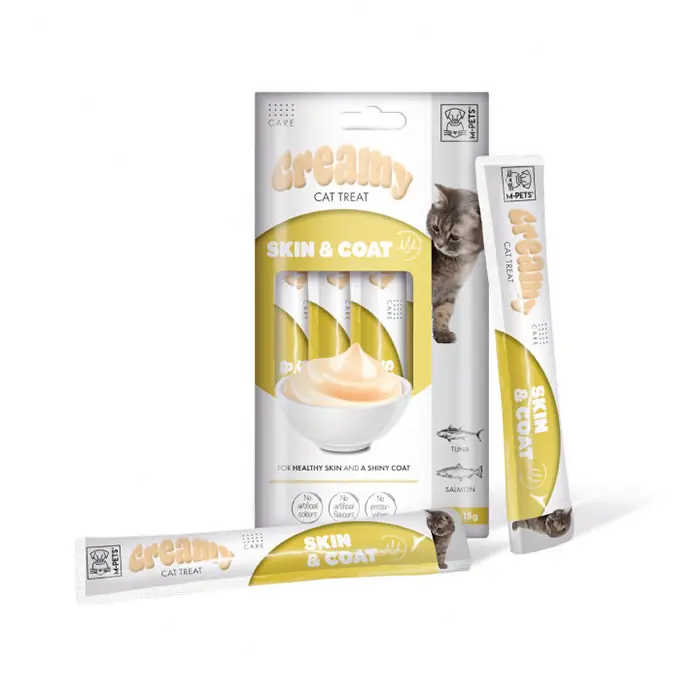 M-Pets Skin-Coat Cilt ve Tüy Sağlığı Destekleyici Krema Kedi Ödülü 4x15gr