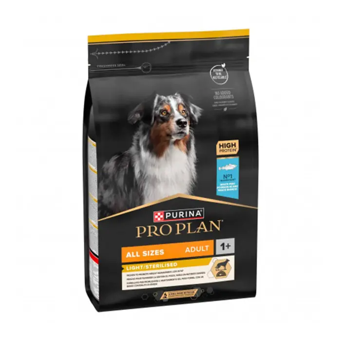 Pro Plan All Size Beyaz Balıklı Sterilised-Light Yetişkin Köpek Maması 14kg