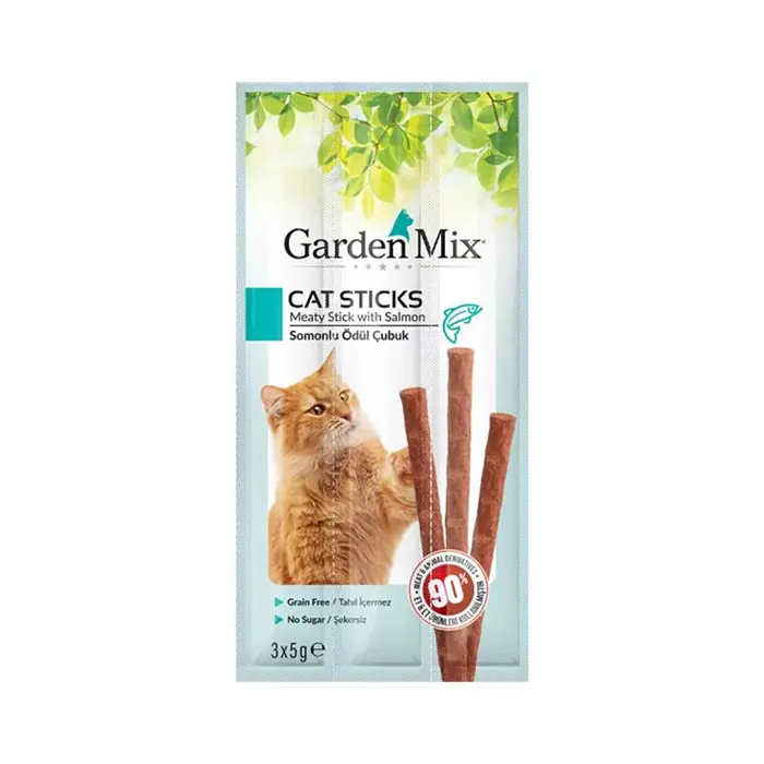 Garden Mix Somonlu Tahılsız Kedi Stick Ödülü 3x5gr