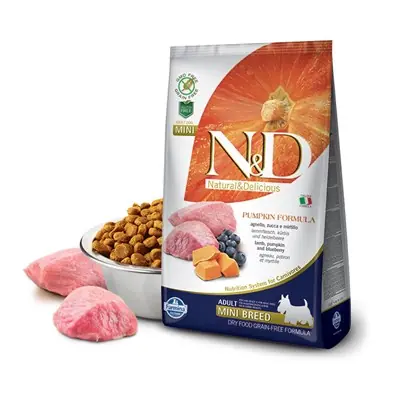 N&D Balkabaklı Kuzu Y.Mersinli Yetişkin Mini Irk Köpek Maması 7 kg