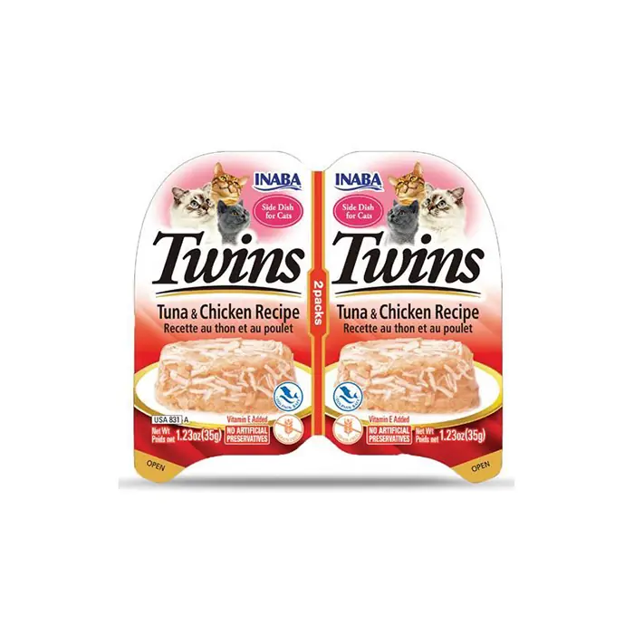 INABA Twins Jöle İçinde Ton Balıklı, Somonlu ve Tavuklu Kedi Konservesi 2x35gr