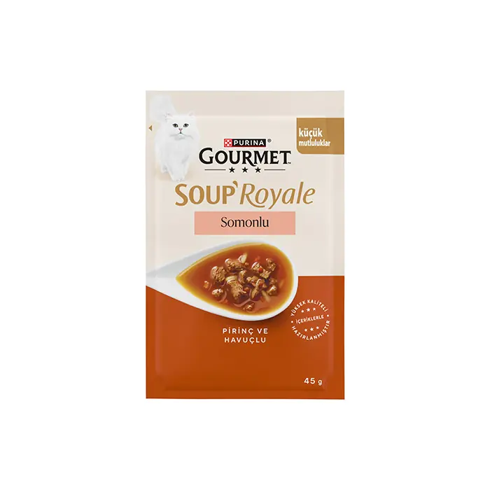 Gourmet Soup Royale Somonlu Pirinç ve Havuçlu Kedi Çorbası 45 Gr