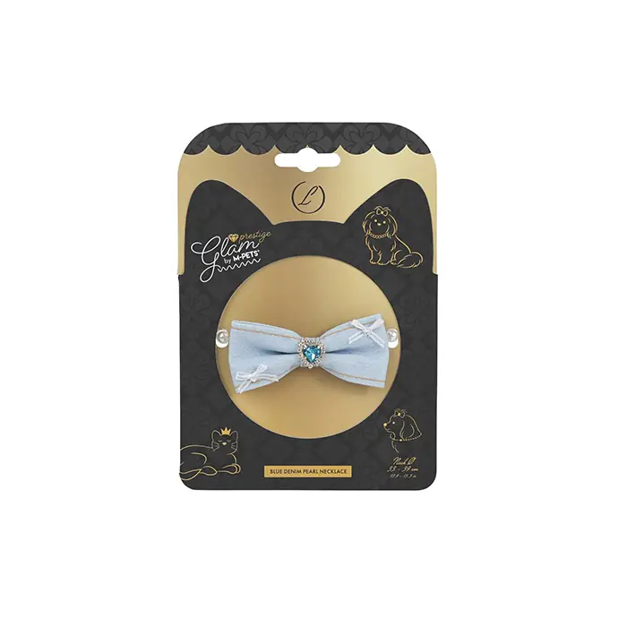 M-Pets Glam Prestige Blue Denim Pearl Kedi Köpek Kolyesi