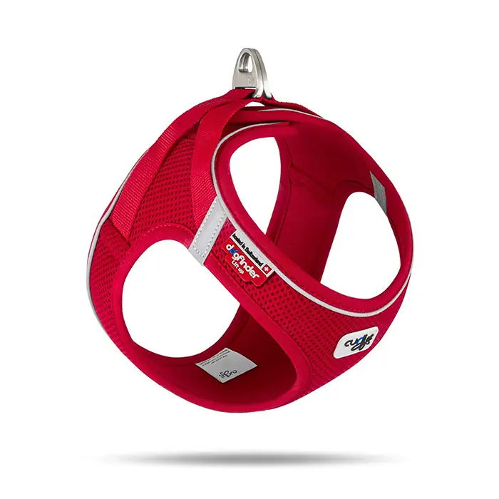 Curli Magnetic Vest Harness Air-Mesh Köpek Göğüs Tasması Kırmızı XSmall