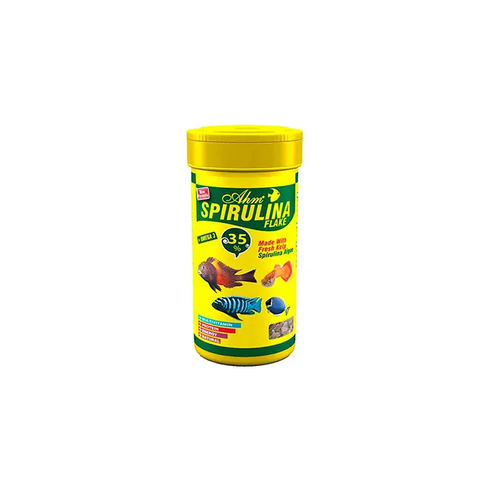 AHM Spirulina Flake Bitkisel Pul Balık Yemi 250ml