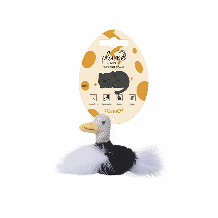 M-Pets Plume Ostrich Catnipli Kedi Oyuncağı Beyaz
