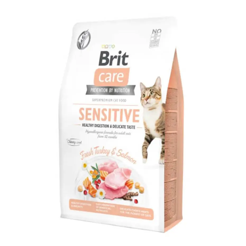 Brit Care Sensitive Hypo-Allergenic Sindirim Sistemi Destekleyici Tahılsız Yetişkin Kedi Maması 2kg