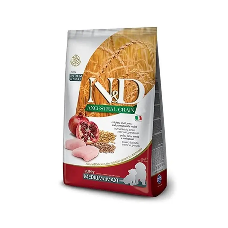 N&D Düşük Tahıllı Tavuklu Narlı Medium Maxi Yavru Köpek Maması 12kg