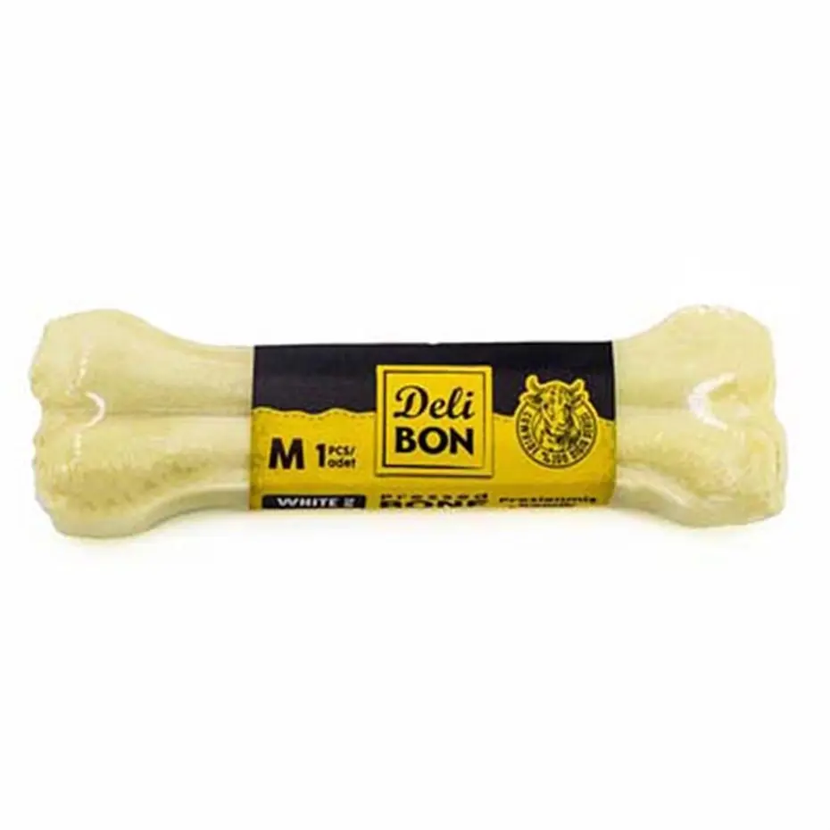 Delibon Beyaz Press Kemik Köpek Ödülü 15 Cm