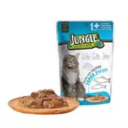 Jungle Pouch Parça Somon Balıklı Jelli Yetişkin Yaş Kedi Maması 100 gr 1