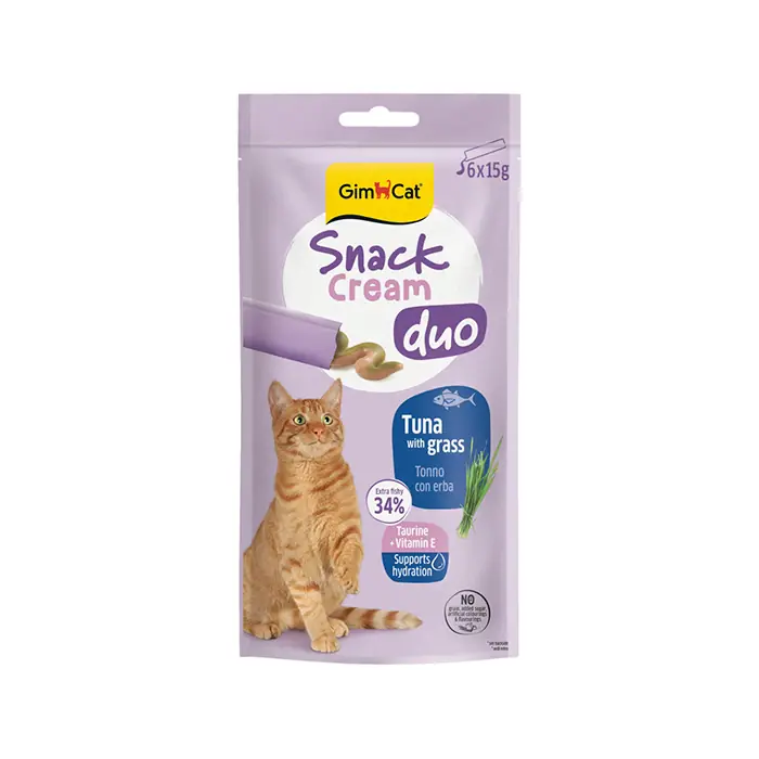 Gimcat Snack Cream Duo Ton Balıklı ve Kedi Otlu Kedi Ödülü 6x15 gr