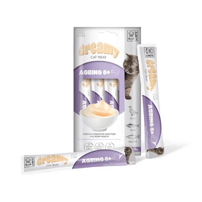 M-Pets Ageing 6+ Yaş ve Üzeri Kediler için Krema Ödül 4x15gr