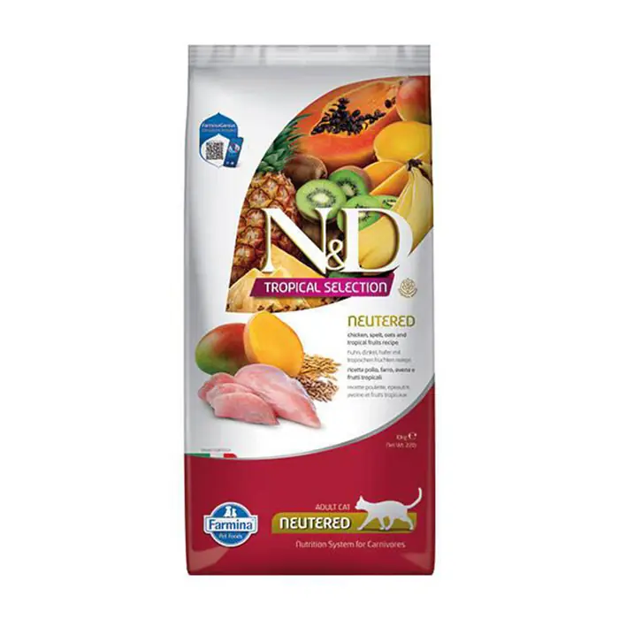 N&D Tropical Tavuklu Kısırlaştırılmış Kedi Maması 10 KG