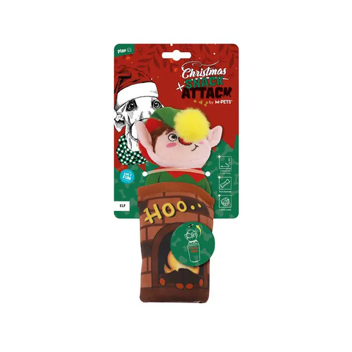 M-PETS Christmas Elf Snack Attack Köpek Oyuncağı