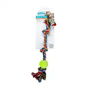 Pawise Üç Düğümlü Tenis Toplu İp Köpek Oyuncağı 10x4x2cm 1