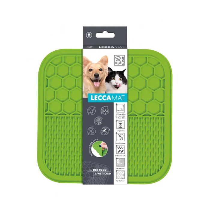 LeccaMat Kare Şekilli Kedi Köpek Ödül Yalama Aparatı Yeşil 21x21cm