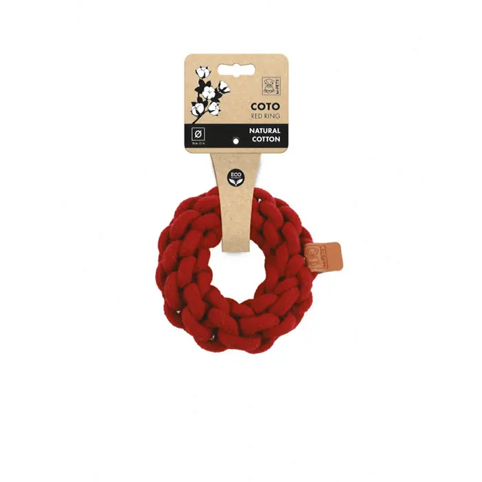 M-PETS COTO Red Ring Örgü Halka Köpek Oyuncağı 13Cm