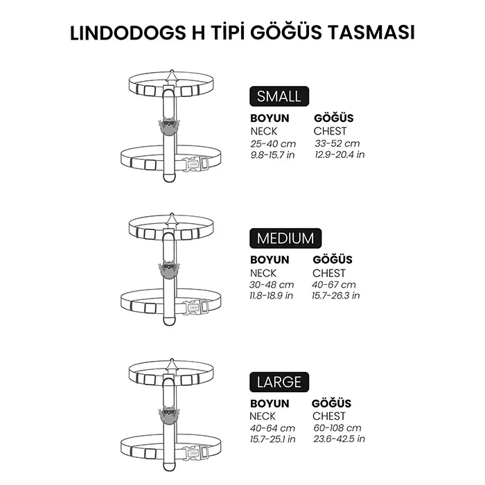Lindo H Tipi Köpek Göğüs Tasması Large
