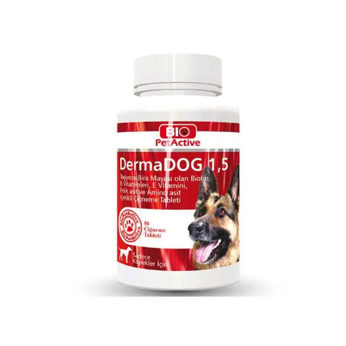 Bio Pet Active Dermadog 1,5 Çinko Sarımsaklı Mayası Tableti 75 Gr - 50 Tablet