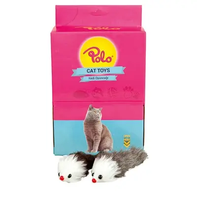 Polo Tüylü Burun Fare Kırmızı Kedi Oyuncağı 17 Cm
