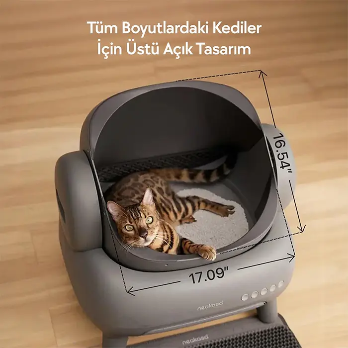 Neakasa M1 Üstü Açık Akıllı Kedi Tuvaleti Gri