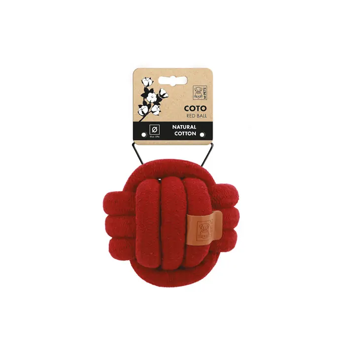 M-PETS COTO Red Ball Örgü Top Köpek Oyuncağı 15Cm