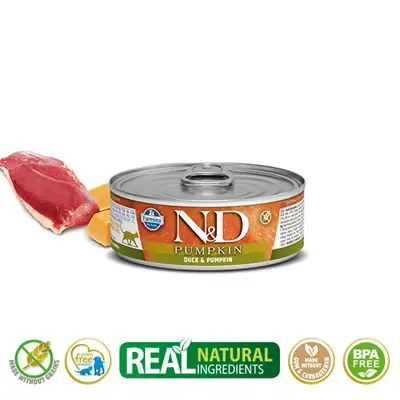 N&D Balkabak Ördek Tahılsız Yetişkin Kedi Konservesi 70g