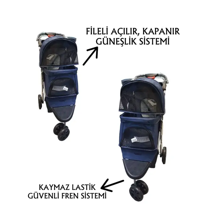 Tommy Evcil Hayvan Taşıma Puseti 80x46x99cm Lacivert