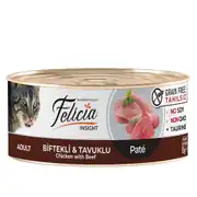 Felicia Tahılsız Kıyılmış Biftekli Tavuklu Yetişkin Kedi Konservesi 85 gr 1