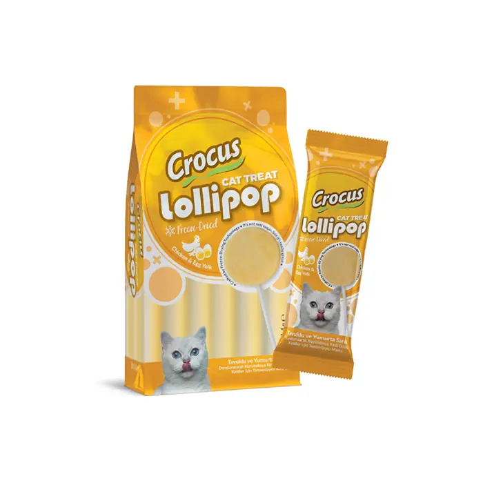 Crocus Tavuklu ve Yumurta Sarılı Lolipop Kedi Ödülü 10lu