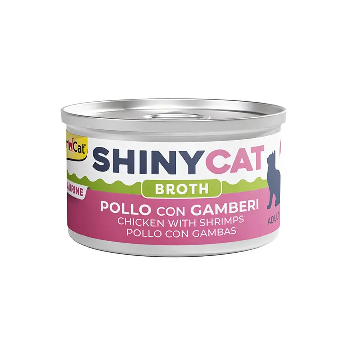 Gimcat New Shinycat Broth Karidesli-Tavuklu Kedi Konservesi 70gr