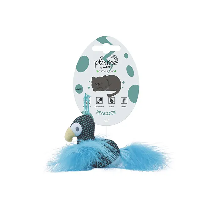 M-Pets Plume Peaock Catnipli Kedi Oyuncağı Mavi