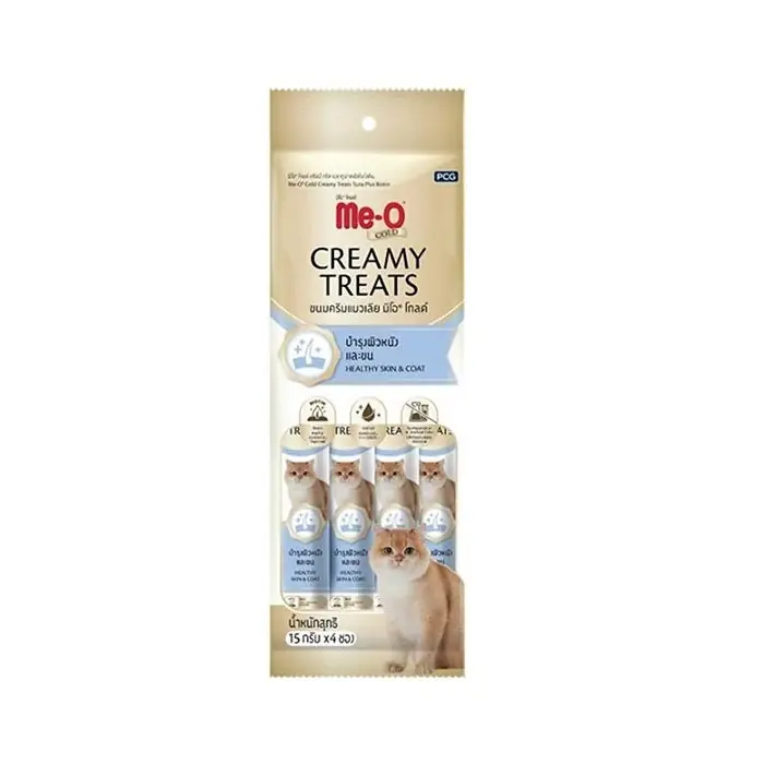 Me-O Gold Creamy Ton Balığı ve Biotin Kedi Ödülü 4x15gr
