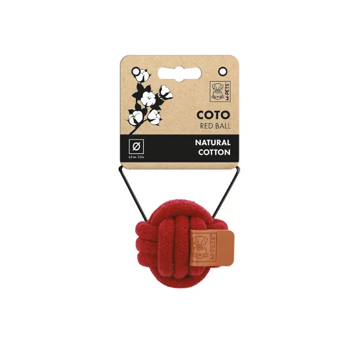 M-PETS COTO Red Ball Örgü Top Köpek Oyuncağı 6,5Cm