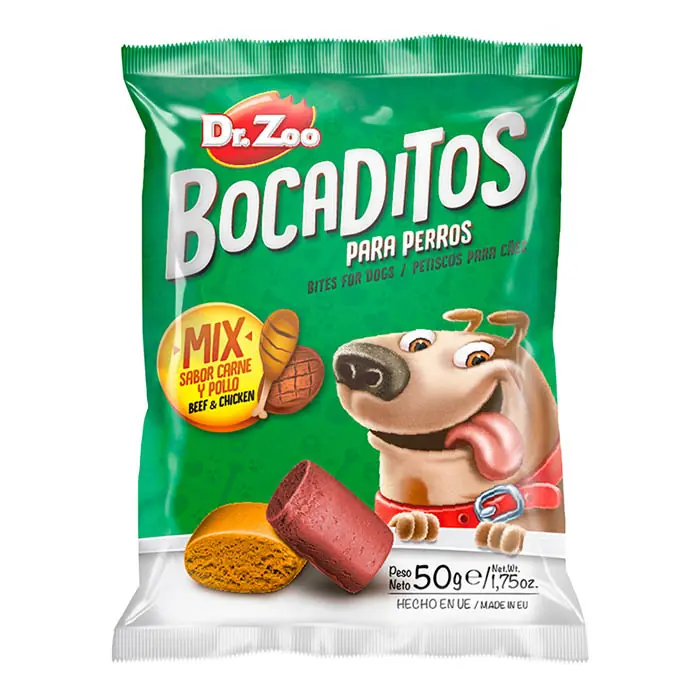 Dr.Zoo Bocaditos Tavuk Etli ve Biftekli Köpek Ödülü 50Gr