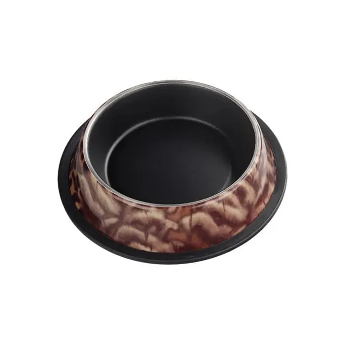 Oripet Leopar 2 Desenli Çelik Mama Kabı 16 Oz 15.5cm