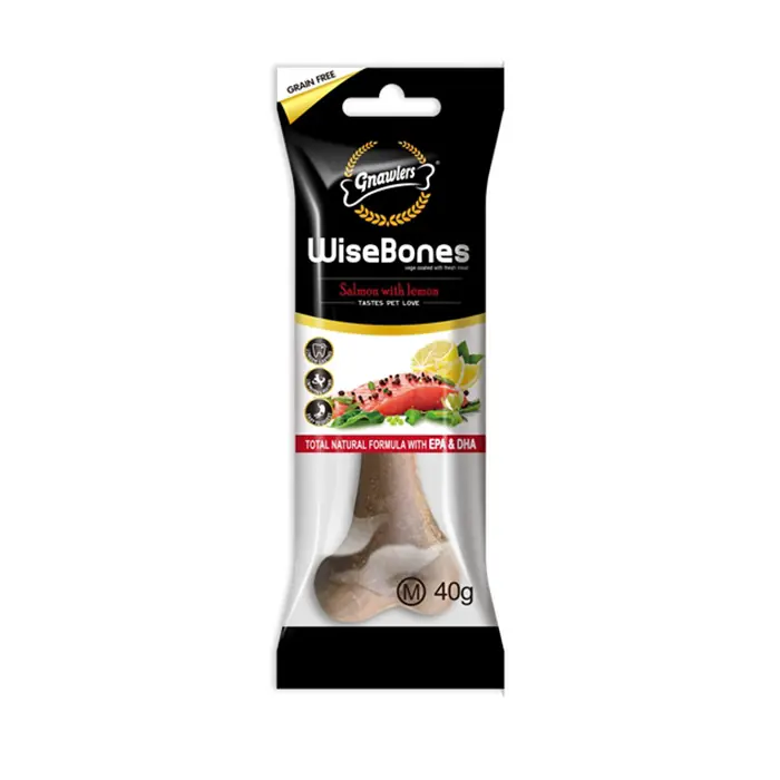 Gnawlers Wise Bones Somonlu Köpek Ödül Kemiği Medium 40gr