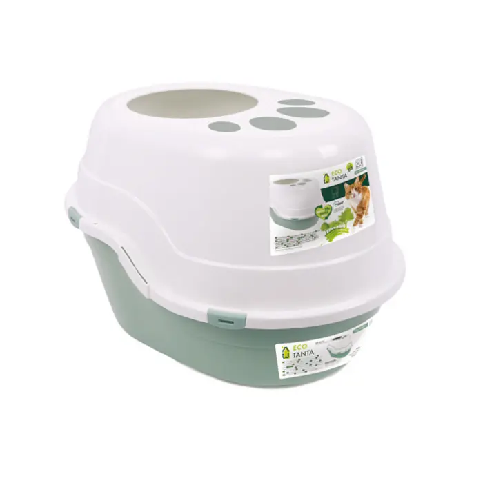 M-PETS Eco Tanta Üstten Girişli Kapalı Kedi Tuvaleti Sea Green
