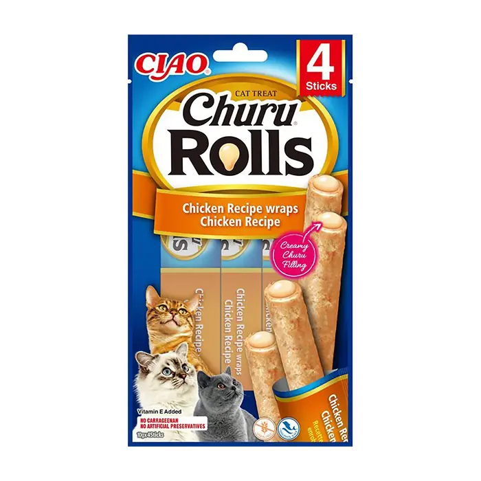 CIAO Churu Rolls Tavuk Sargılı Kedi Ödül Maması 4x10gr