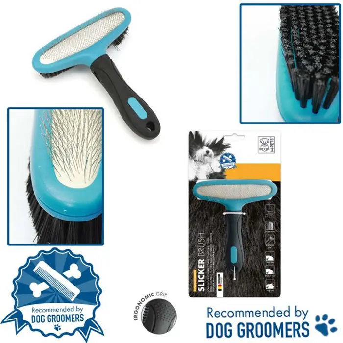 M-PETS Slicker Brush Çift Taraflı Köpek Fırçası 15x17cm