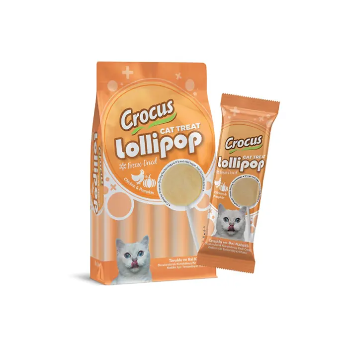 Crocus Tavuklu ve Bal Kabaklı Lolipop Kedi Ödülü 10lu