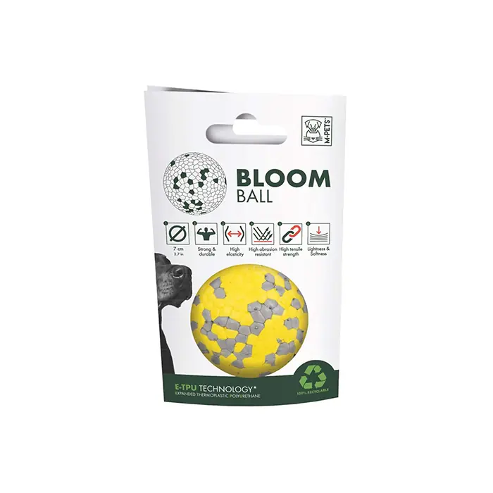 M-PETS Bloom Ball Parçalanmaz Köpek Oyun Topu Sarı-Gri