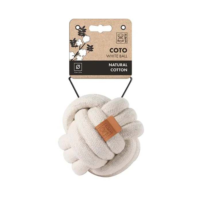 M-PETS COTO White Ball Örgü Top Köpek Oyuncağı 15cm