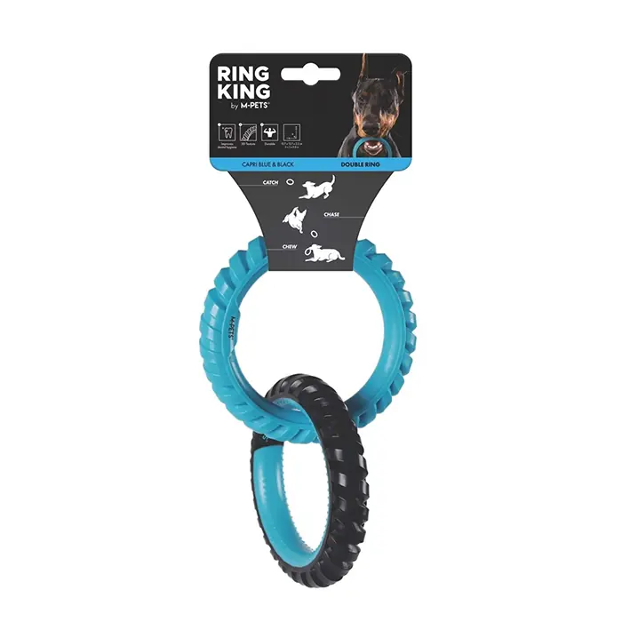 M-PETS Ring King Double Köpek Oyuncağı Mavi-Siyah