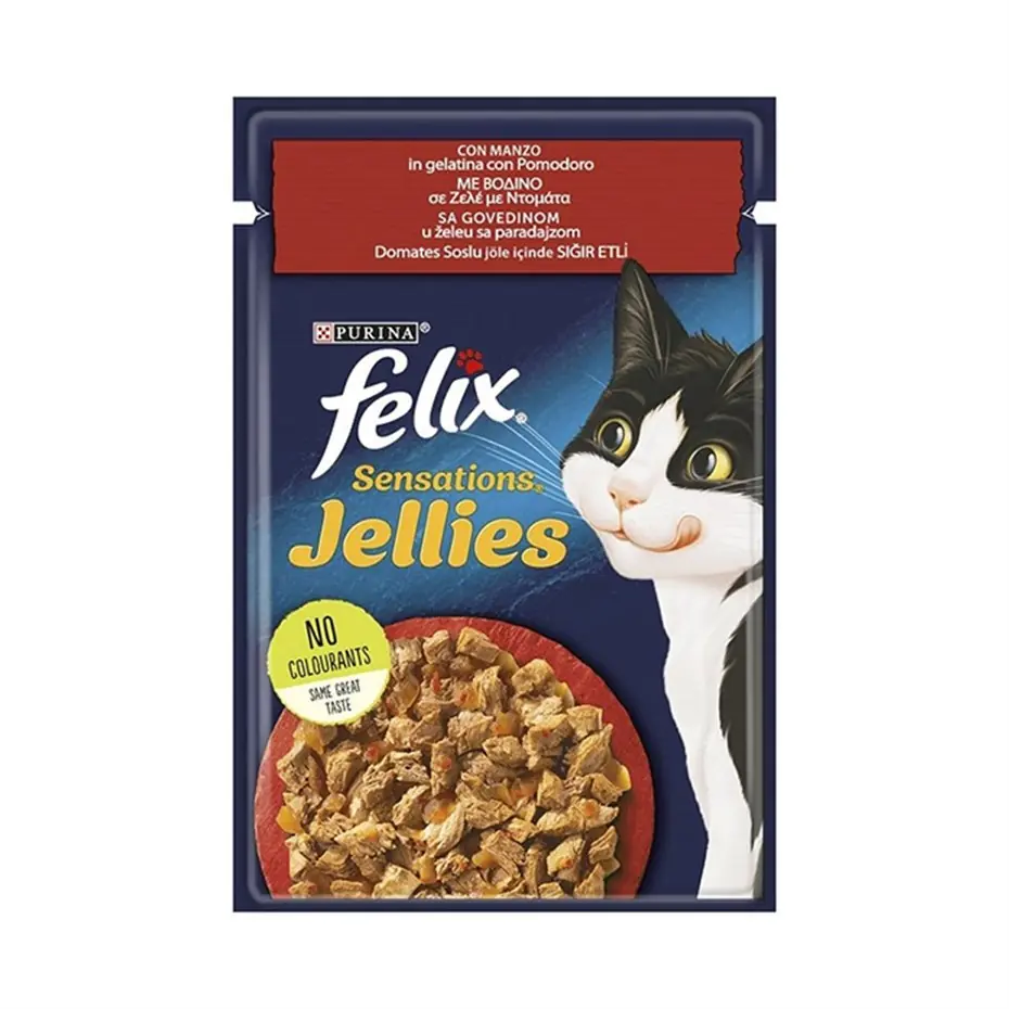Felix Sensation Sığır Etli ve Domatesli Kedi Yaş Maması 85gr