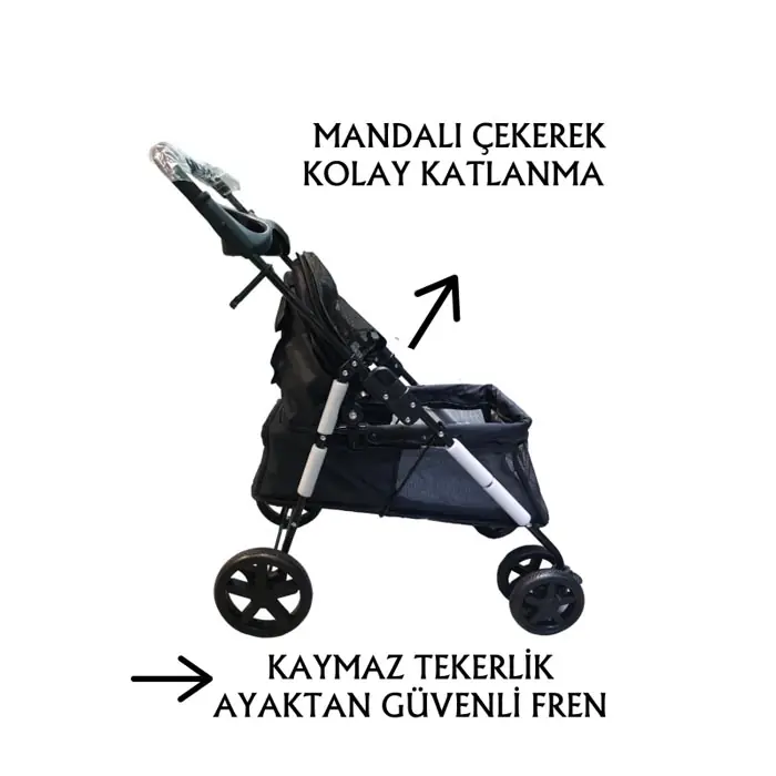 Tommy Evcil Hayvan Taşıma Puseti 85x46x91,5cm Siyah